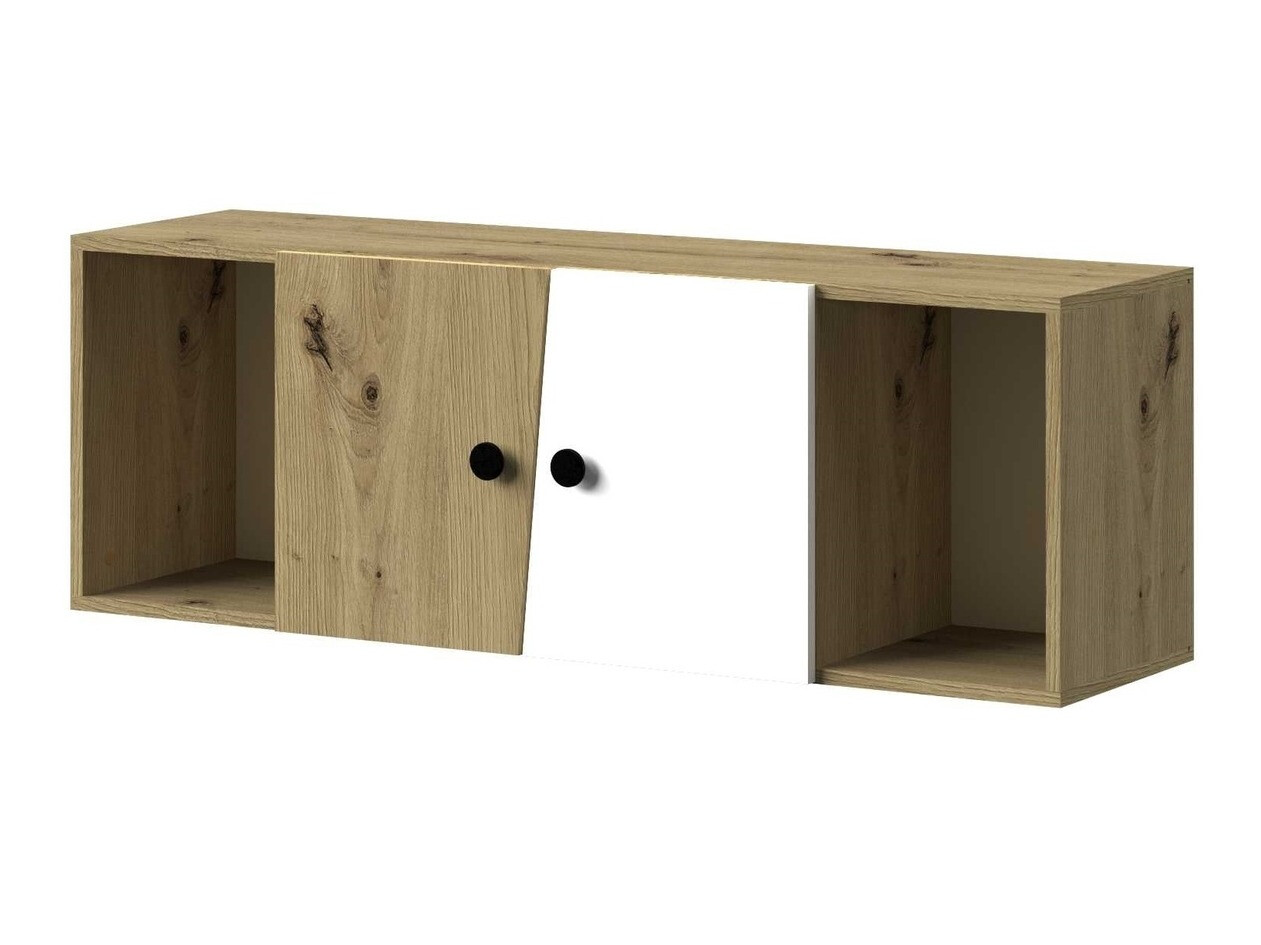 Fali szekrény Mirelbu 111 (Artisan tölgy + Fehér + Fekete)