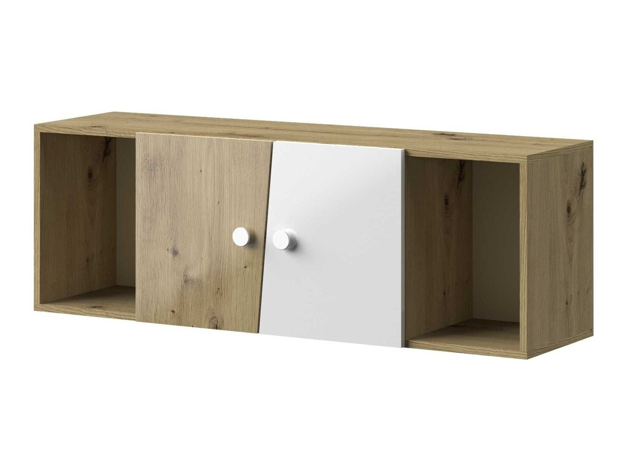 Fali szekrény Mirelbu 111 (Artisan tölgy + Fényes fehér)