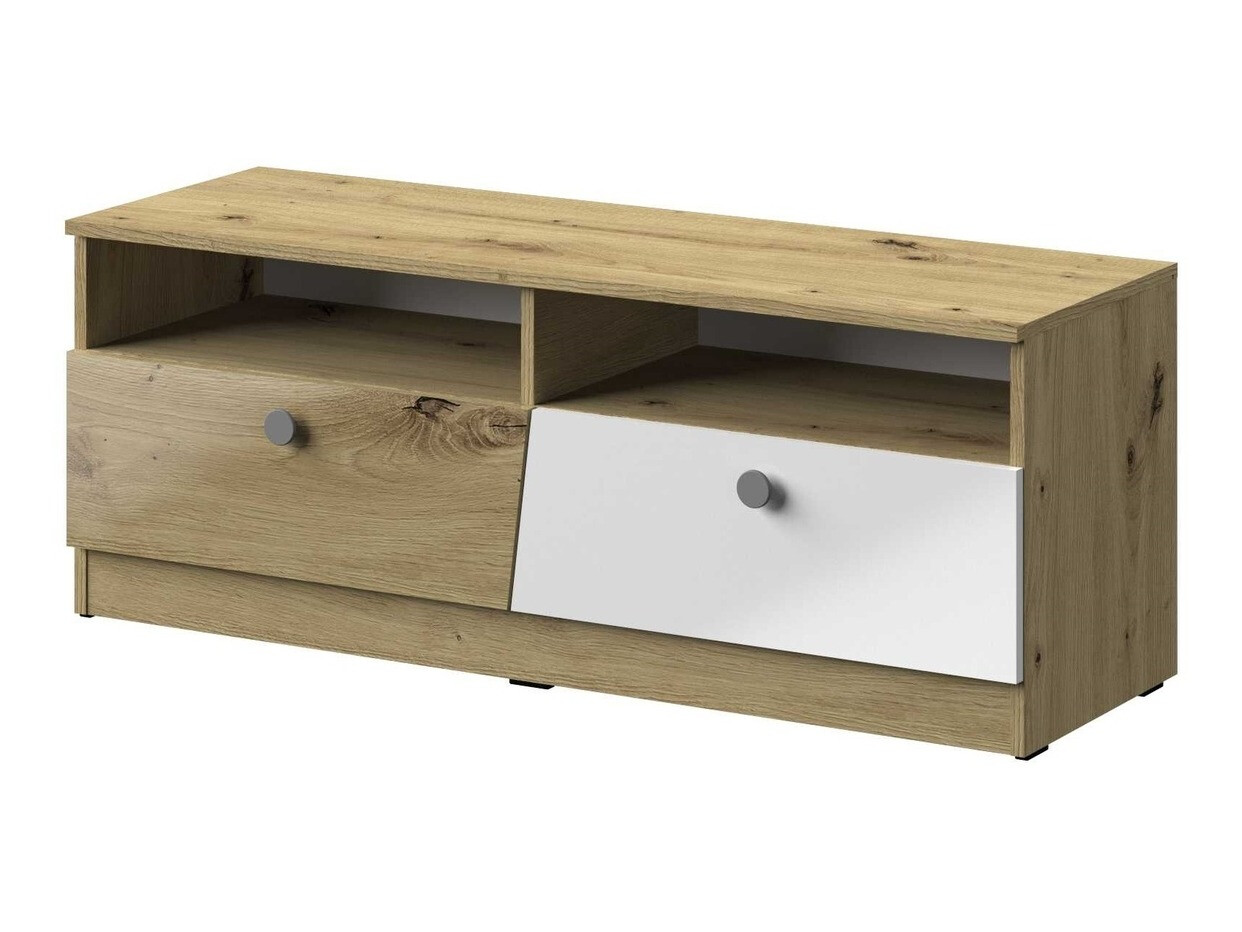 TV-állvány Mirelbu 107 (Artisan tölgy + Fényes fehér + Szürke)