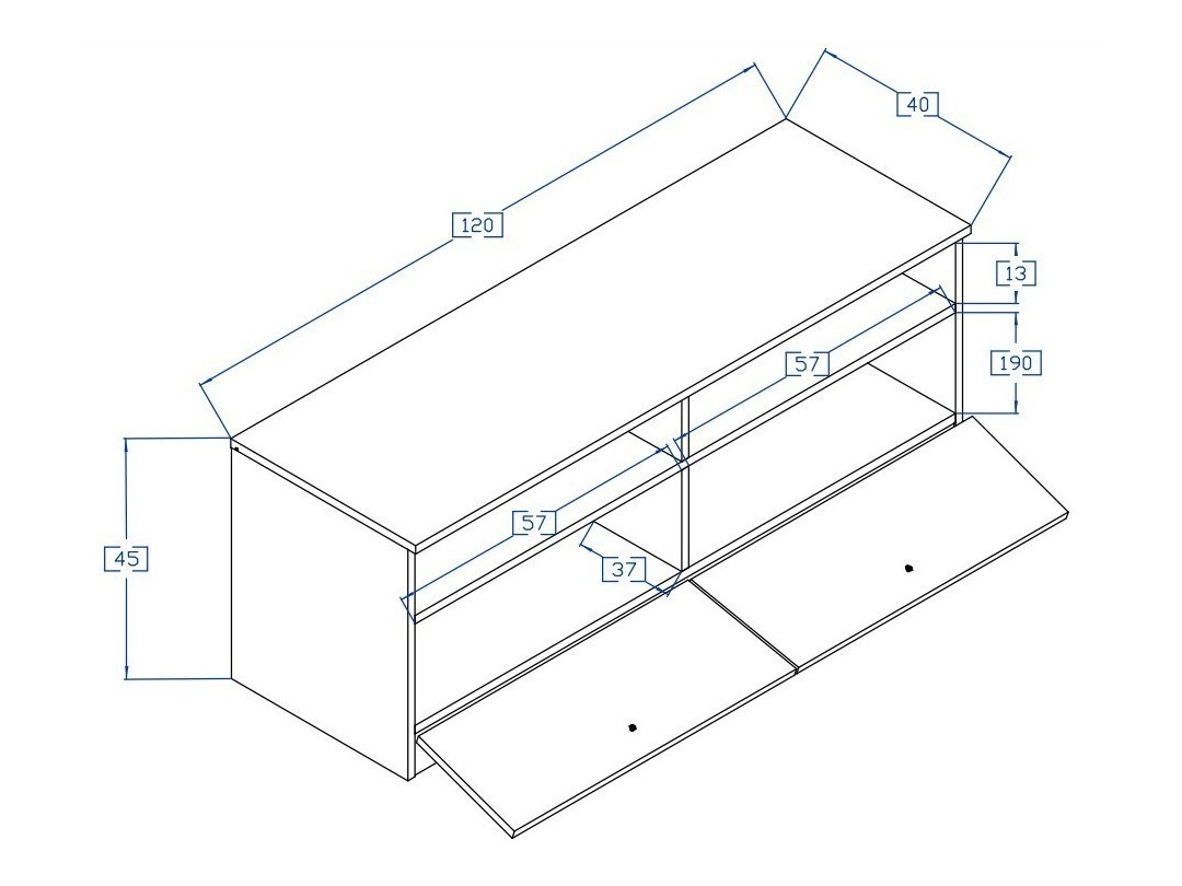 TV-állvány Mirelbu 107 (Artisan tölgy + Fényes fehér + Szürke)