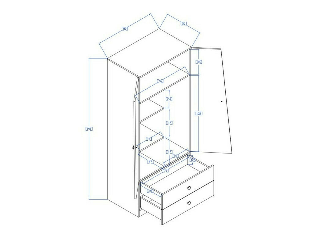 Gardróbszekrény Mirelbu 100 (Artisan tölgy + Fényes fehér + Fényes fekete)