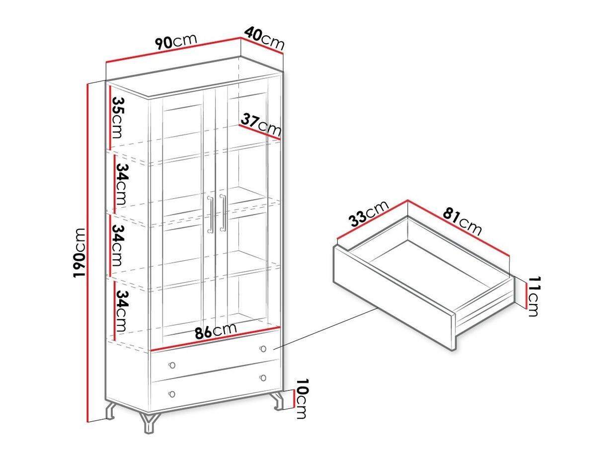 Könyvespolc Omaha L117