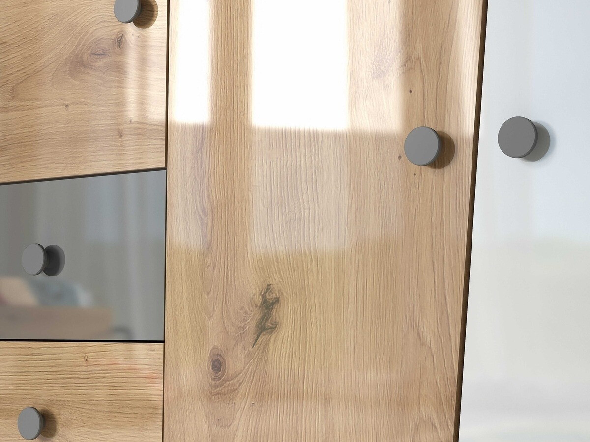 Komód Mirelbu 105 (Artisan tölgy + Fehér + Fekete)