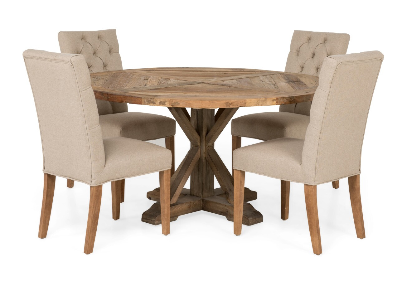 Étkezőgarnitúra Manor House 200 (Beige + Barna)