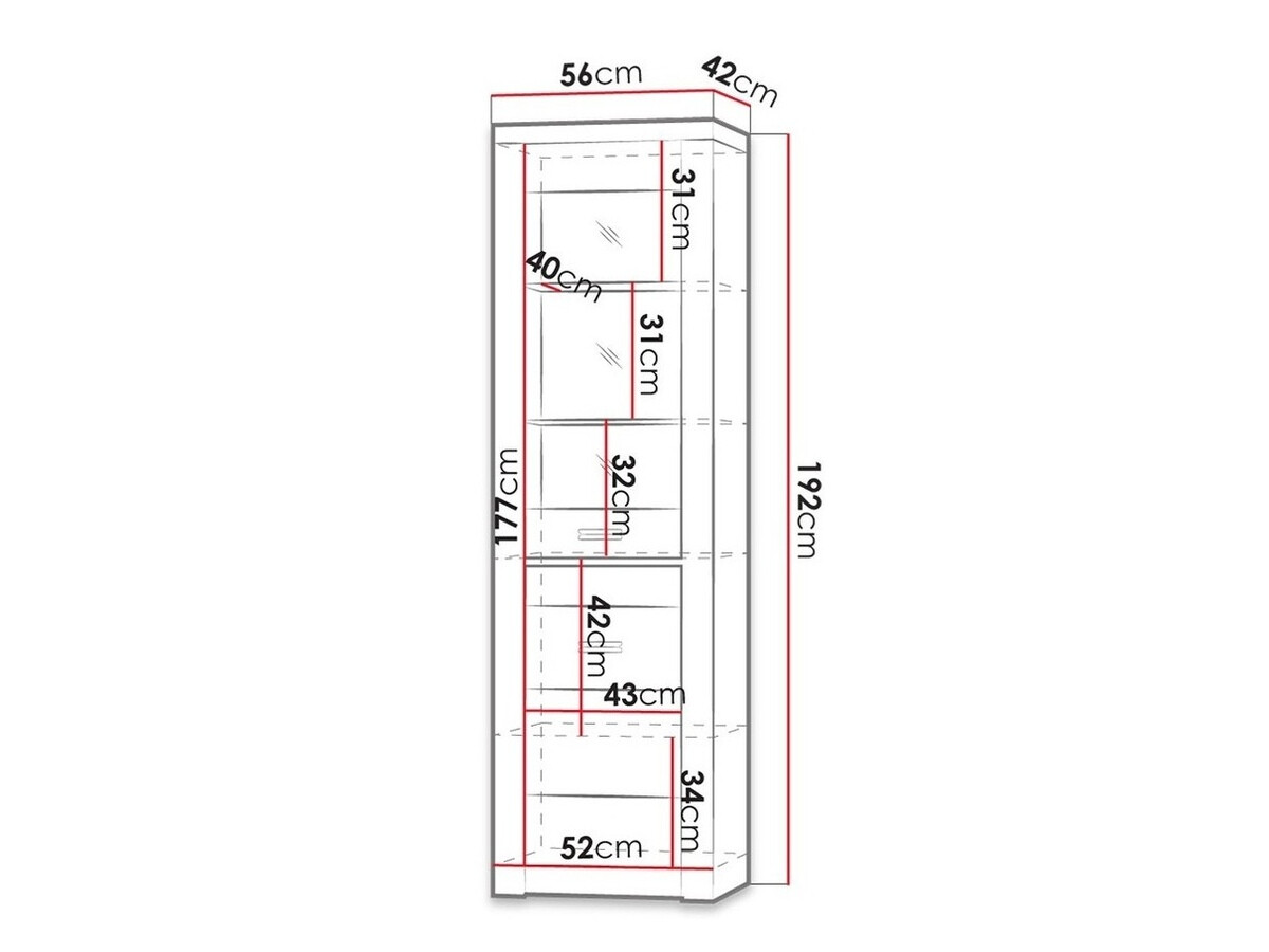 Könyvespolc Serfeno 102 (Sötét hamuszürke)