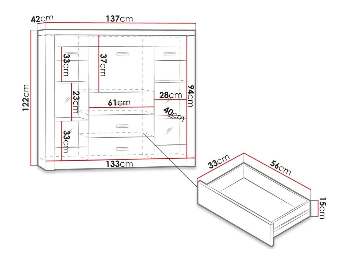 Komód Serfeno 105 (Kézműves fehér)
