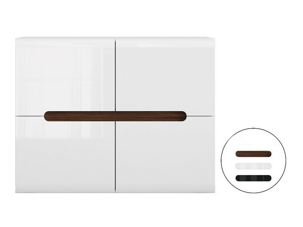 Szekrény Serveso 106 (Fehér + Fényes fehér)