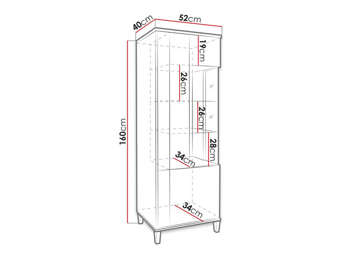Könyvespolc Florem II (Fehér + Fényes fehér + Világos fa)