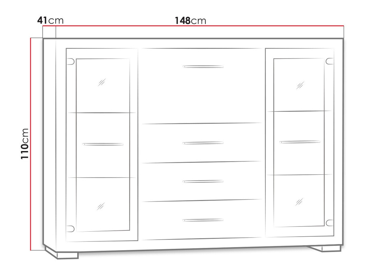 Komód Fiomeri 105 (Sötét santana tölgy)