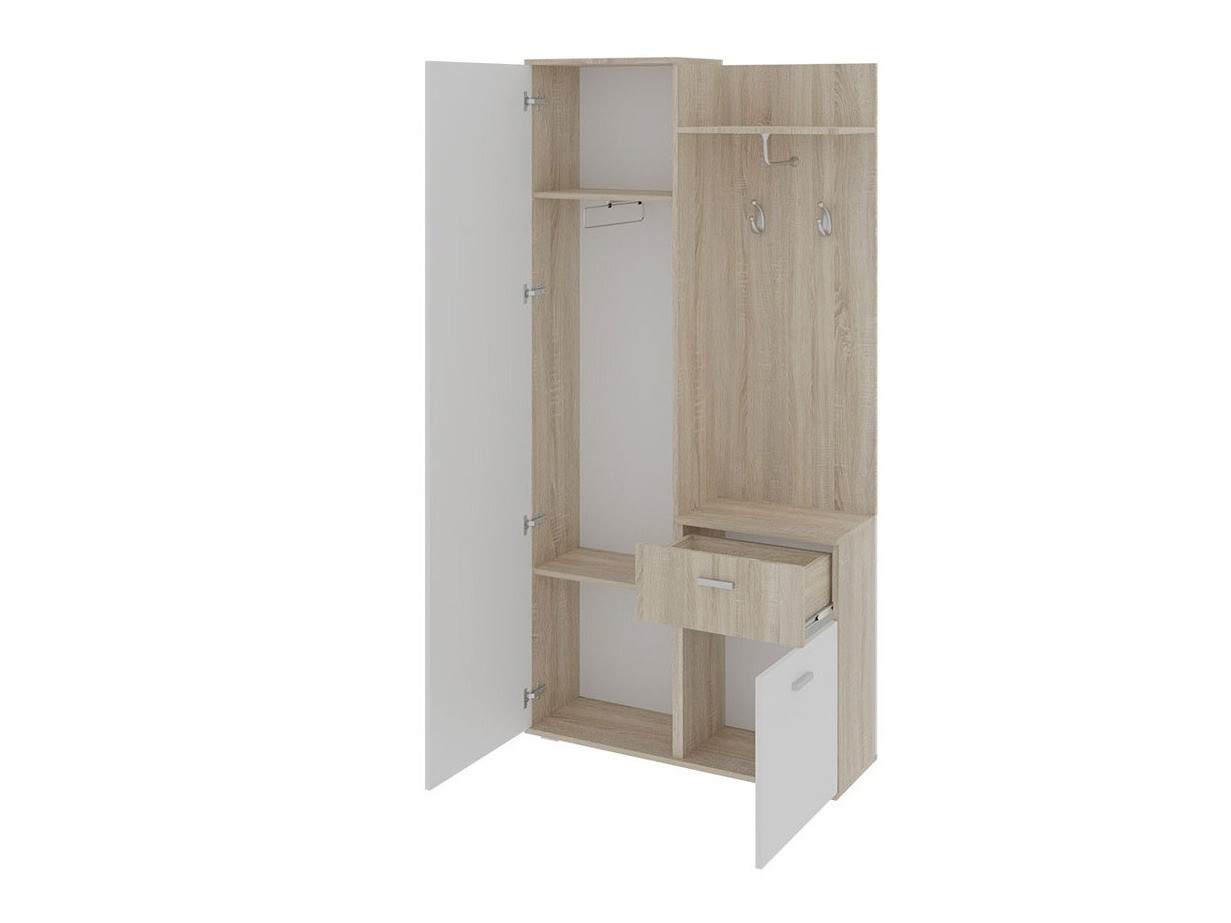 Előszoba garnitúra Pavo (Sonoma tölgy + Fehér)