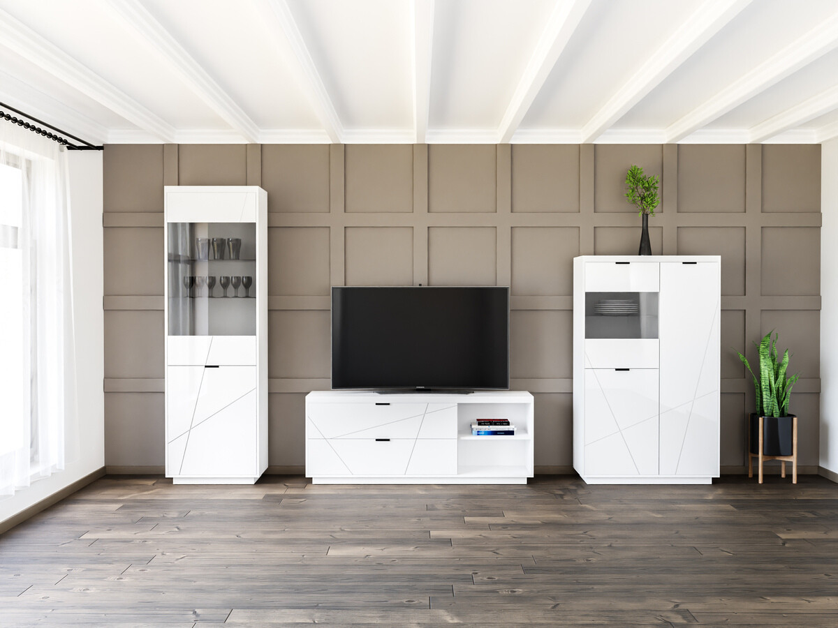 Nappali szett Fivale 112 (Fényes fehér + Fehér)