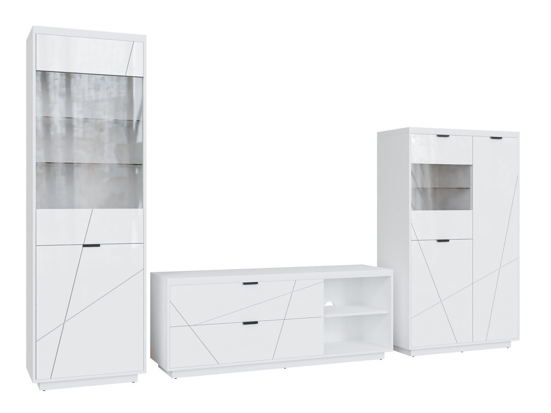 Nappali szett Fivale 112 (Fényes fehér + Fehér)