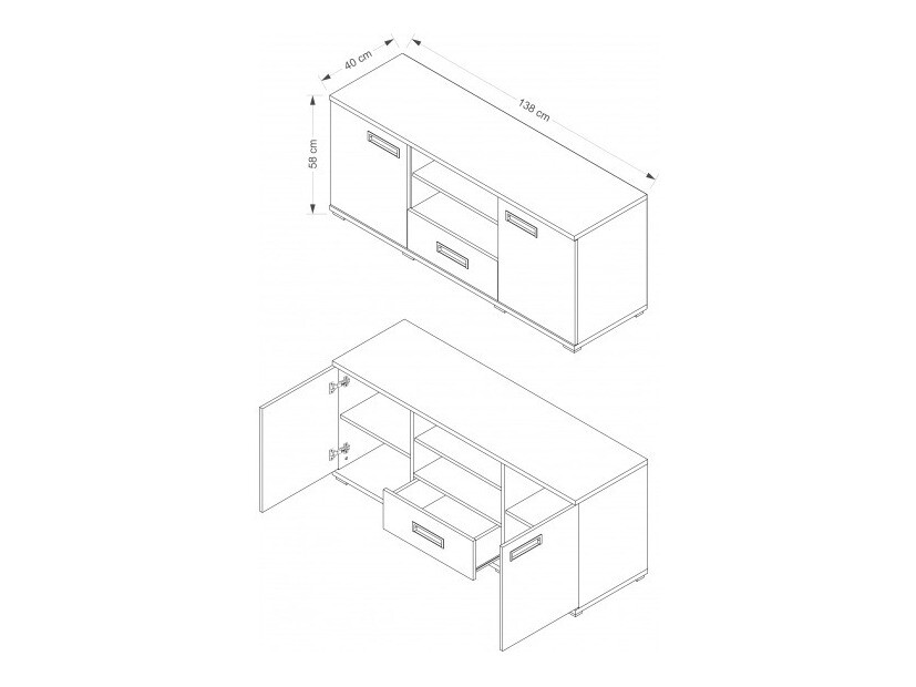 TV-állvány Elicavo 102 (Sonoma tölgy)
