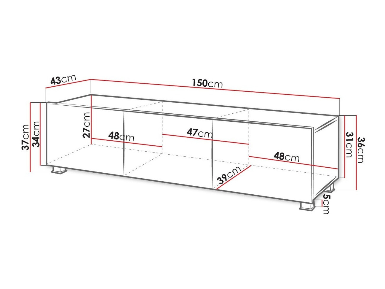 TV-állvány Tivdalu 103 (Fehér + Fényes fehér)