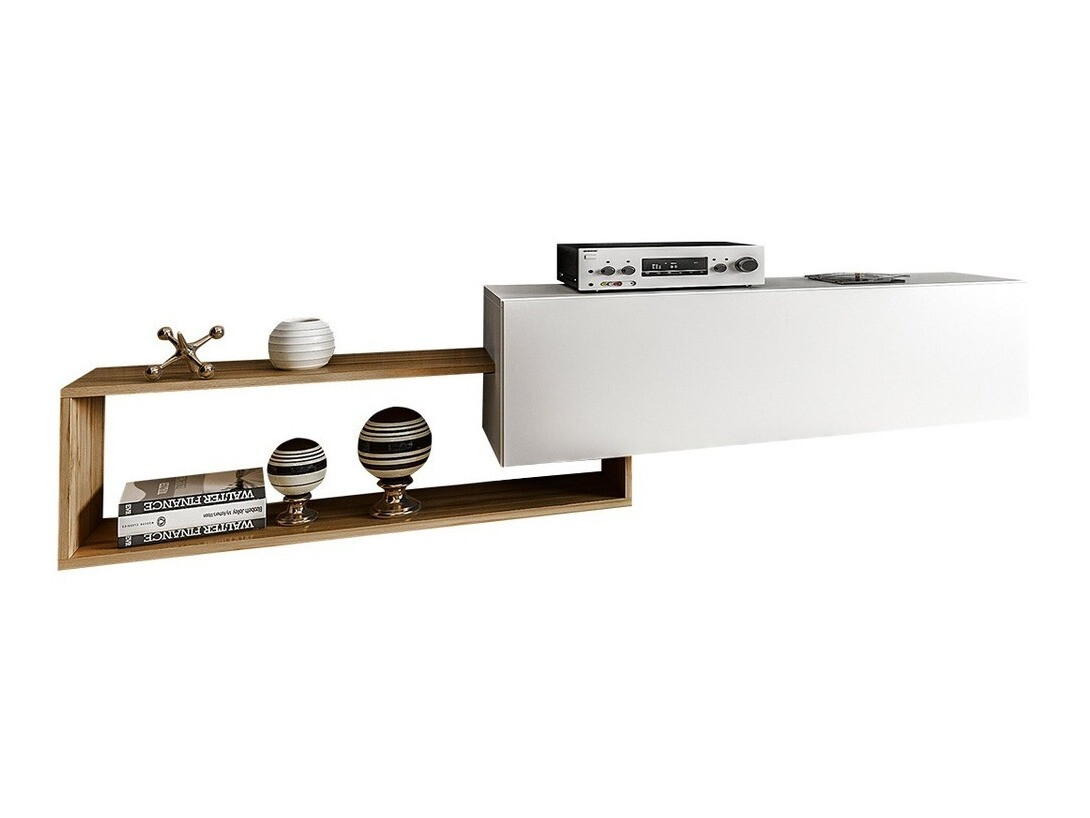 TV-állvány Utica 101 (Fehér + Wotan tölgy)