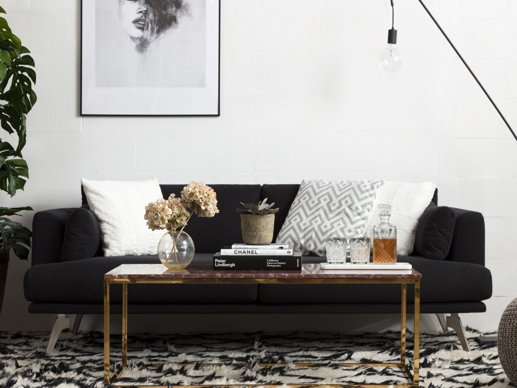 Dohányzóasztal Concept 55 173 (Piros + Sárgaréz)