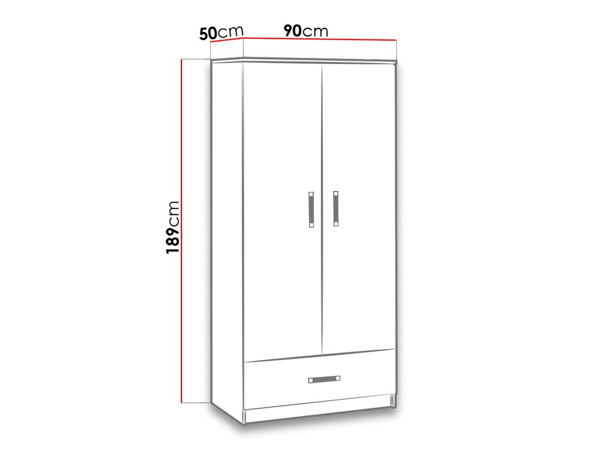 Gardróbszekrény Lorlare 110 (Fehér + Szürke)