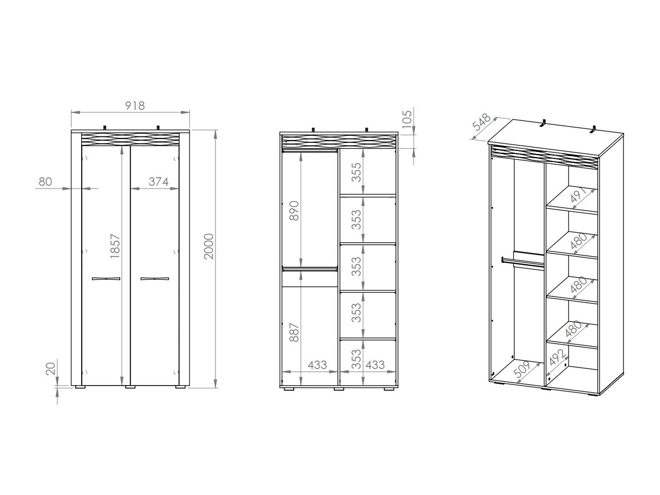 Gardróbszekrény Madison N100