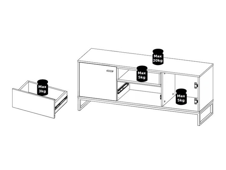 TV-állvány Baltesi 102 (Artisan tölgy + Fekete)
