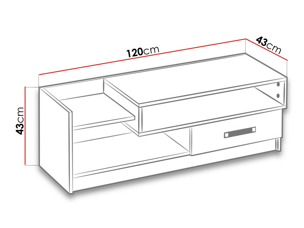 TV-állvány Lorlare 111 (Fehér + Szürke)