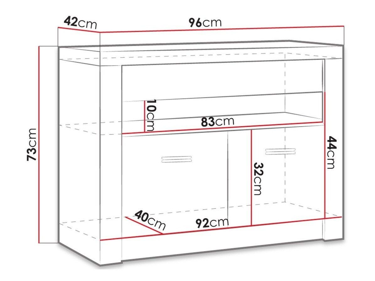 TV-állvány Serfeno 107 (Kézműves fehér)