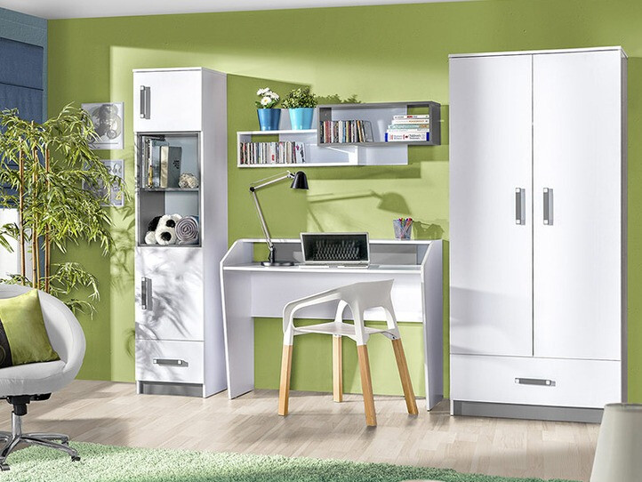 Fali polc Lorlare 104 (Fehér + Szürke)