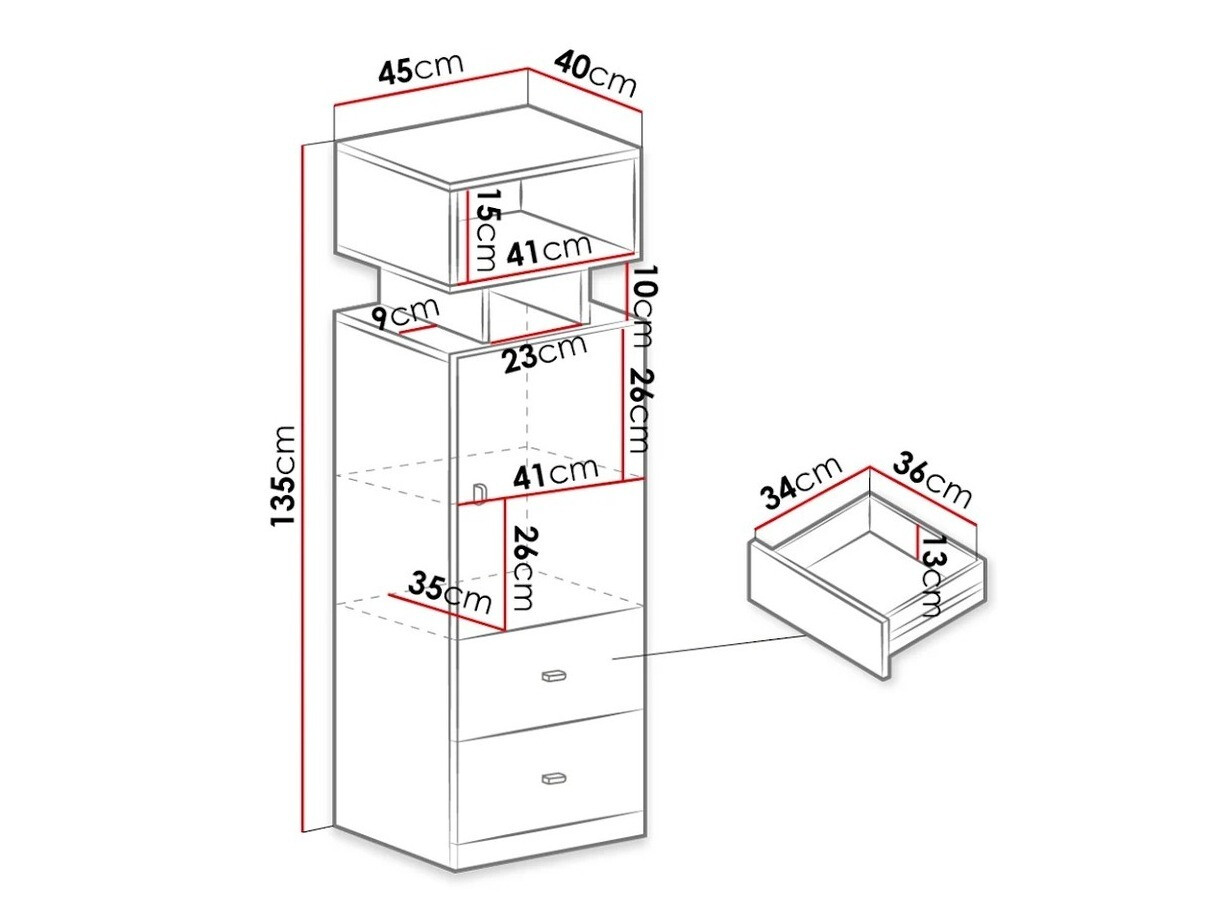 Könyvespolc Omaha E107 (Fehér + Türkiz)