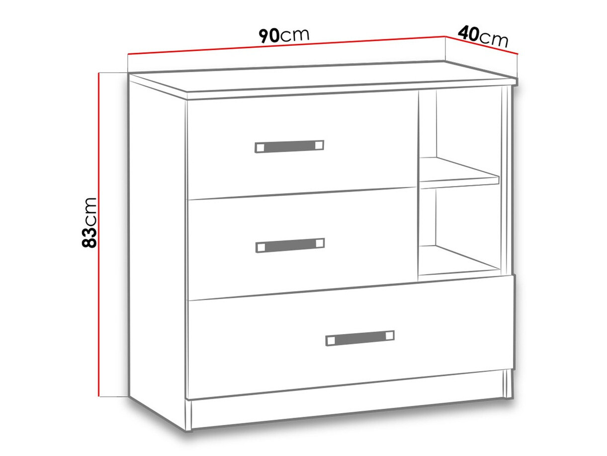 Komód Lorlare 108 (Fehér + Türkiz)