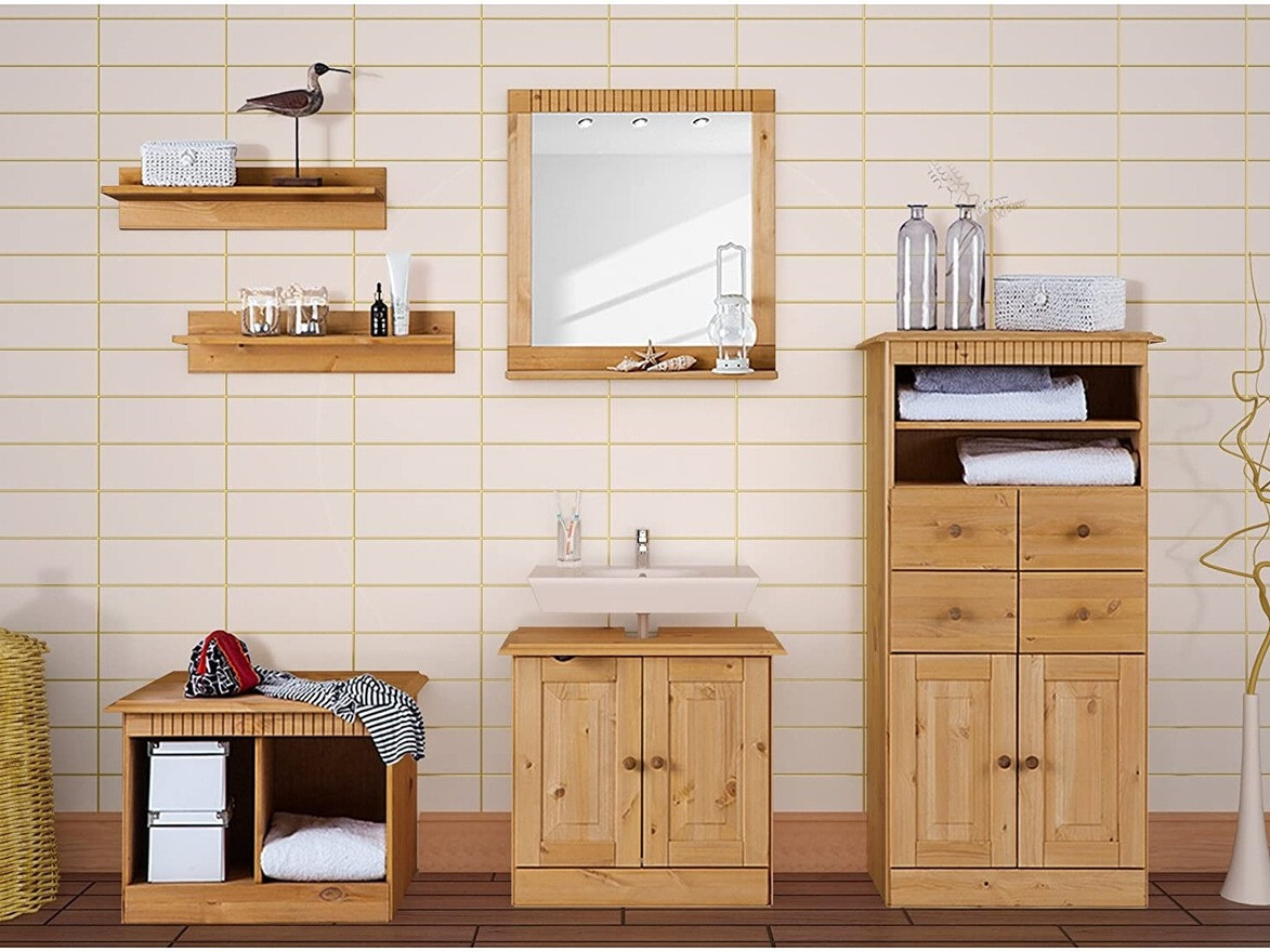 Álló fürdőszoba szekrény Deletri 105 (Fenyő)