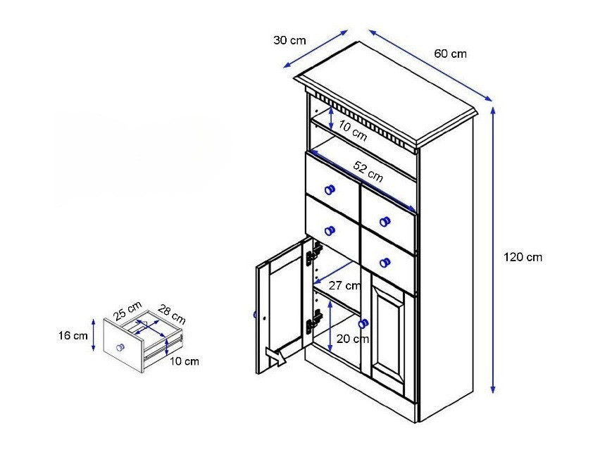 Álló fürdőszoba szekrény Deletri 105 (Fenyő)