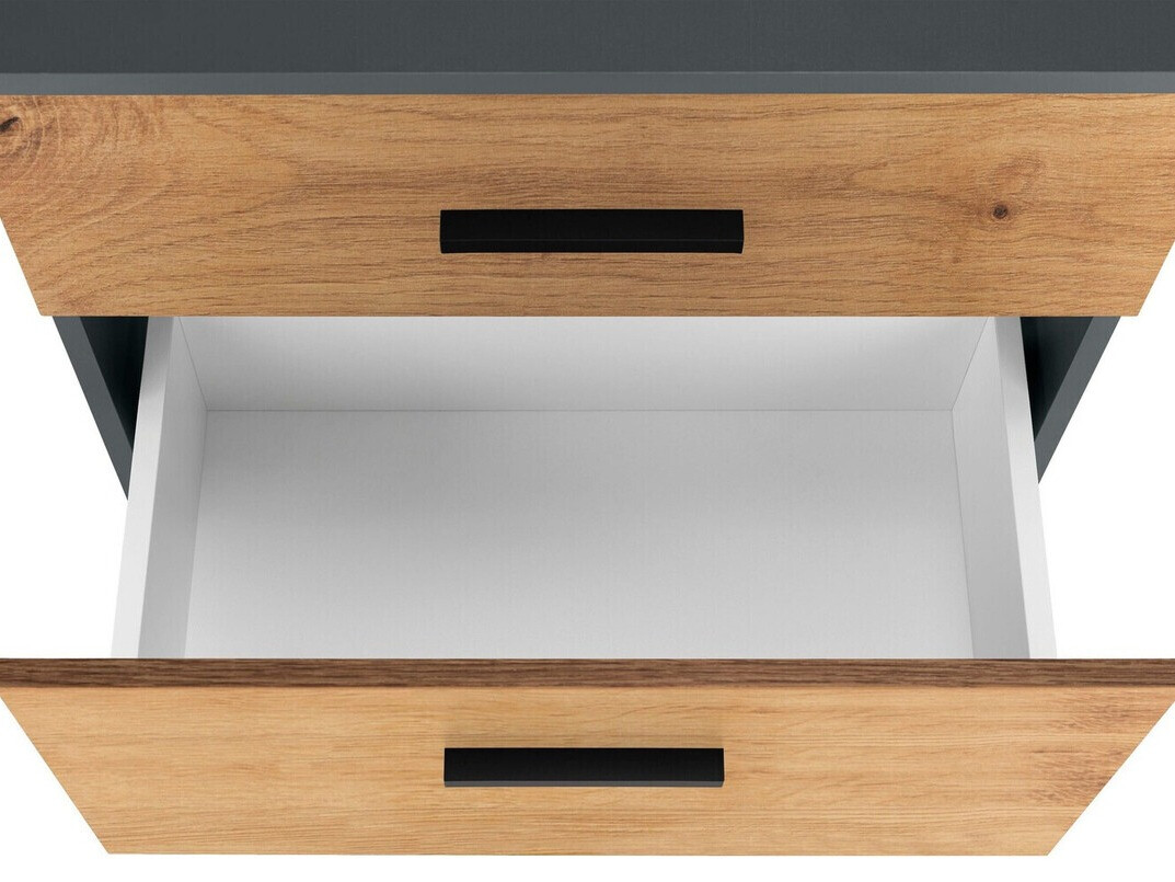 Fürdőszoba garnitúra Larlori 104 (Antracit + Tölgy)