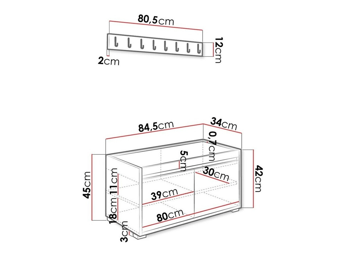 Előszoba garnitúra Comfivo 392 (Fehér + Manila 16)