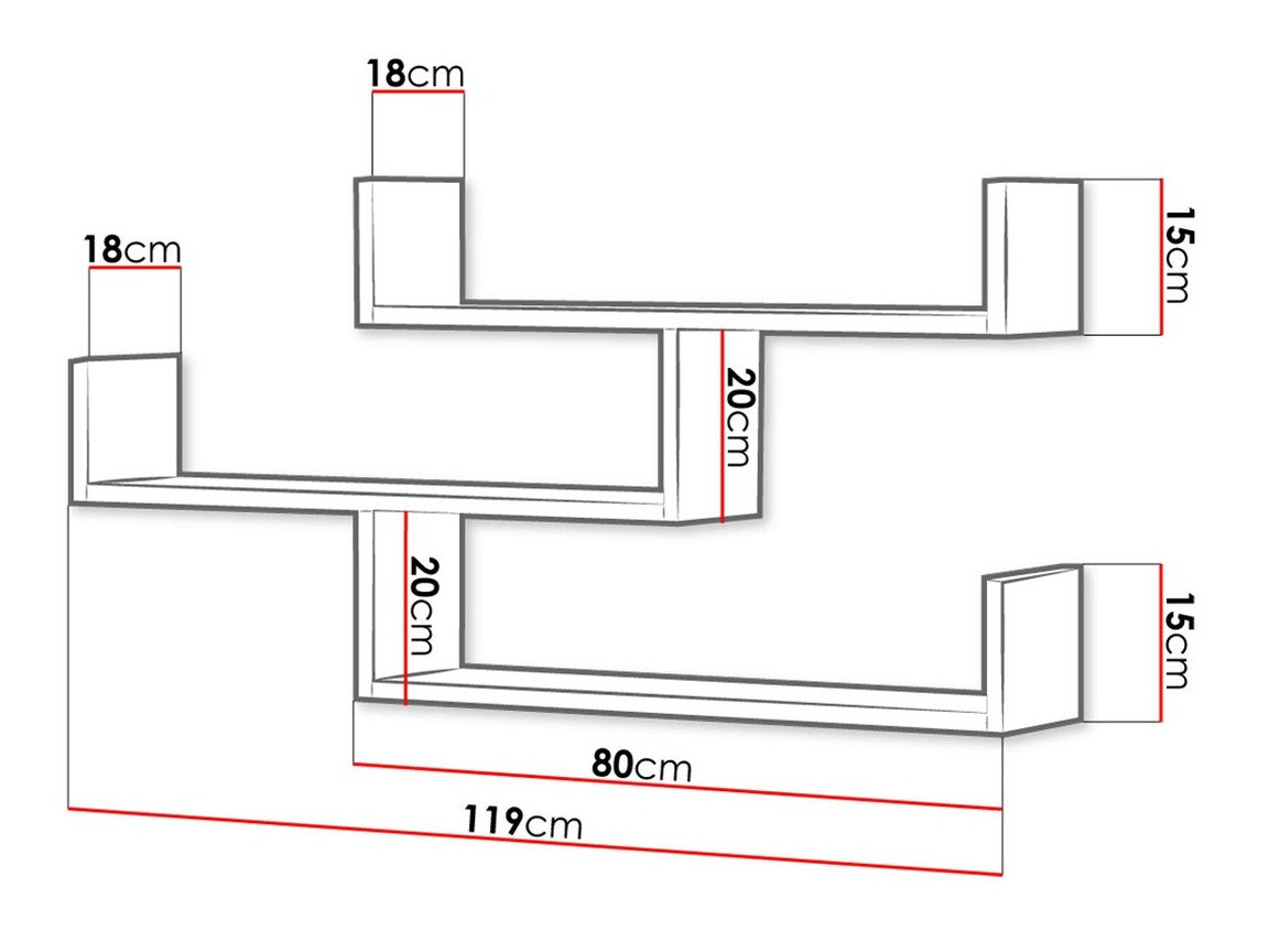 Fali polc Sarasota 104 (Fehér)