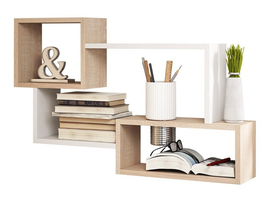 Fali polc Sarasota 106 (Sonoma tölgy + Fehér)