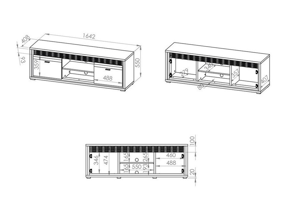 TV-állvány Madison H110 (Fényes fehér)