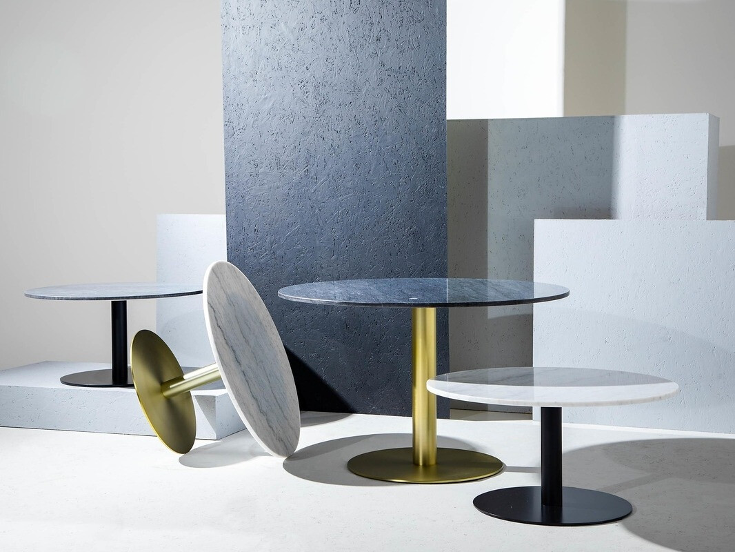 Asztal Flint 111 (Szürke márvány + Fekete)