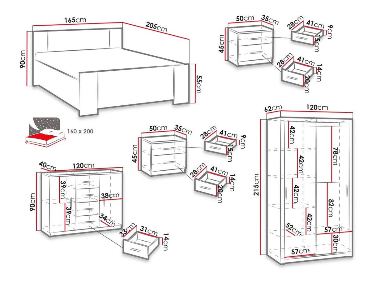 Hálószoba garnitúra Catromi 112 (Monastery tölgy + Soft Pik 017)