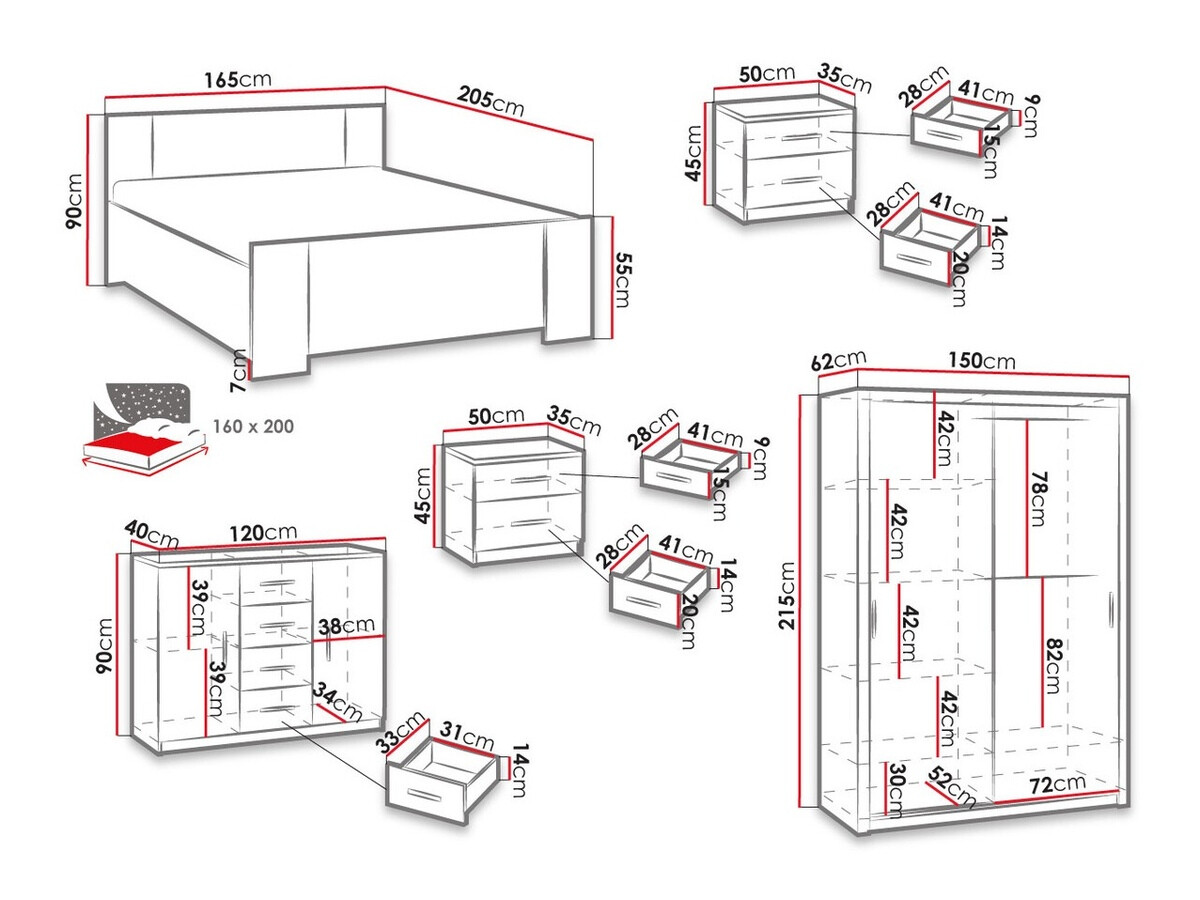 Hálószoba garnitúra Catromi 113 (Artisan tölgy + Soft Pik 029)