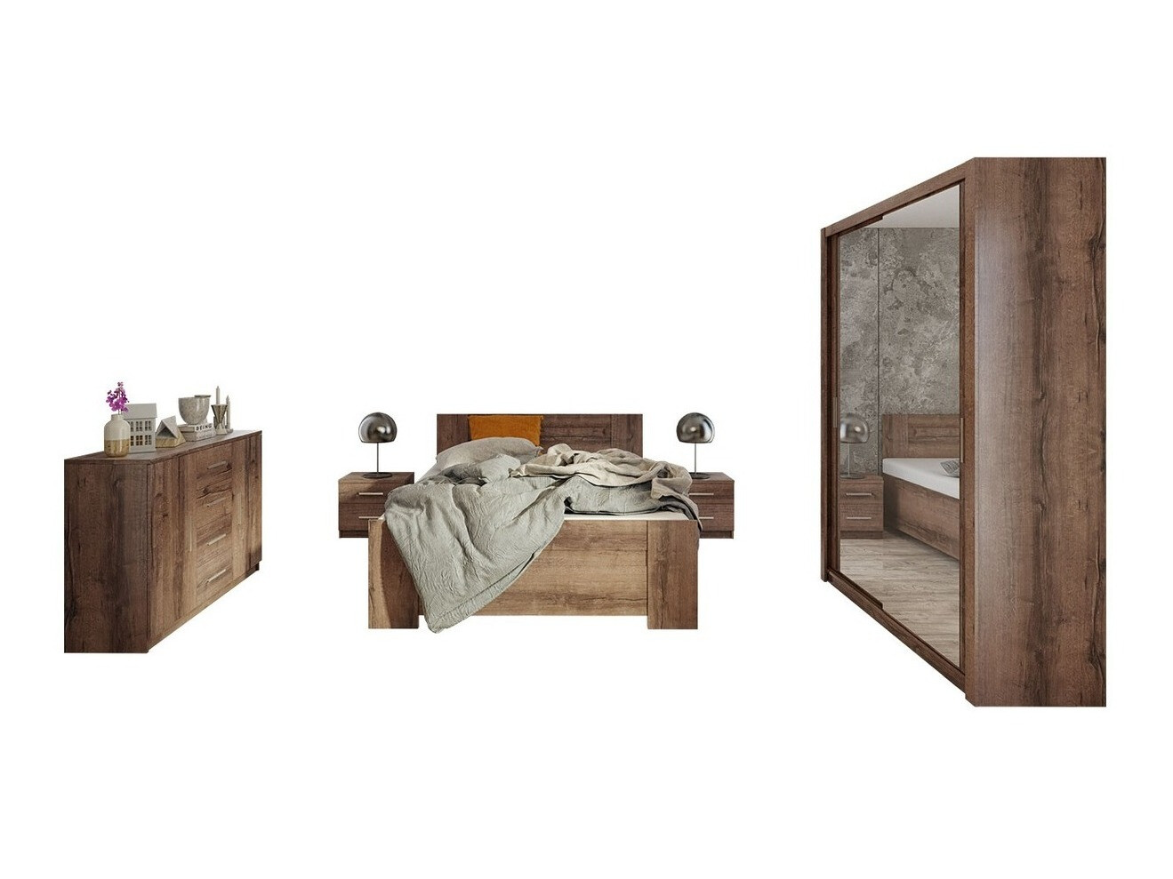 Hálószoba garnitúra Catromi 113 (Monastery tölgy)