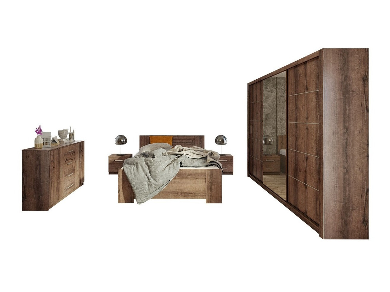 Hálószoba garnitúra Catromi 116 (Monastery tölgy)