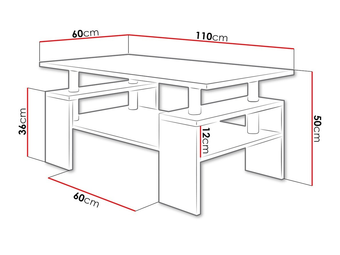 Dohányzóasztal Fortunal (Sonoma tölgy)