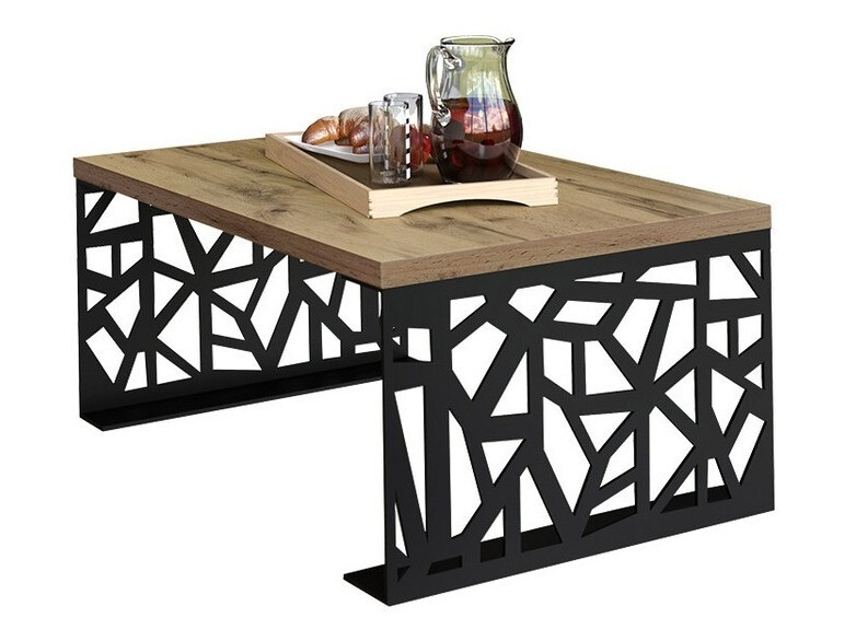 Dohányzóasztal Germantown 101 (Matt fekete + Tölgy)