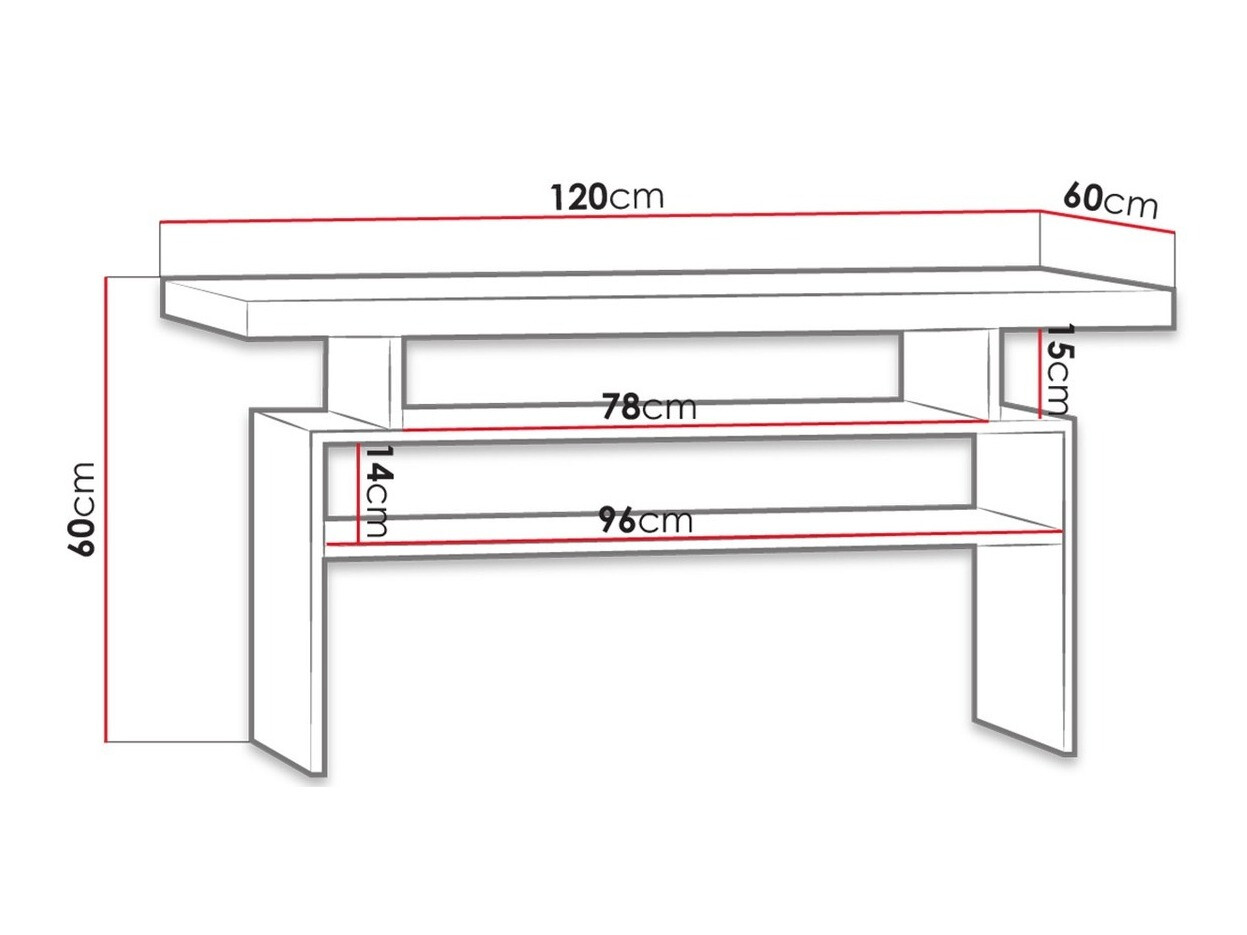 Dohányzóasztal Serfeno 109 (Sötét kőris)