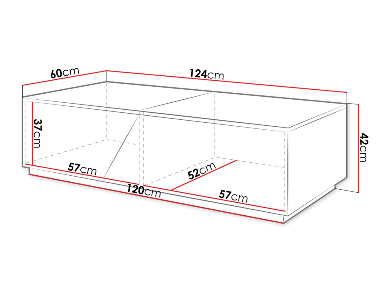 Dohányzóasztal Comfivo Daldune 102 (Fehér + Wotan tölgy)