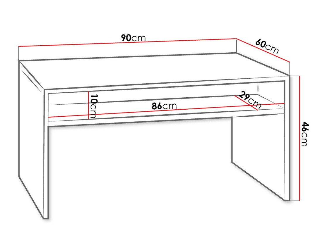 Dohányzóasztal Providence H106 (Grafit + Fehér)