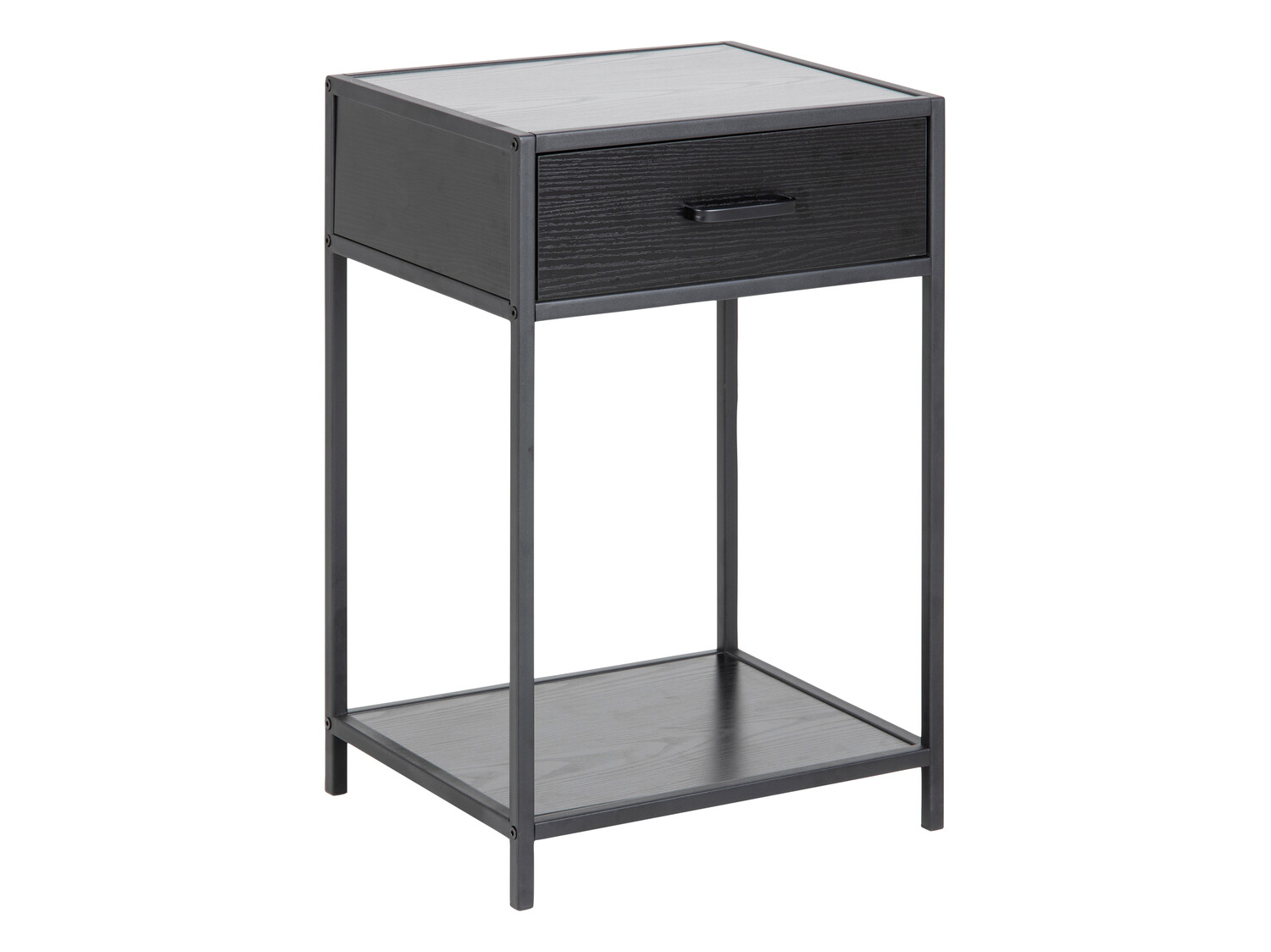 Éjjeliszekrény Norsica Sevferi 128 (Fekete hamu + Fekete)