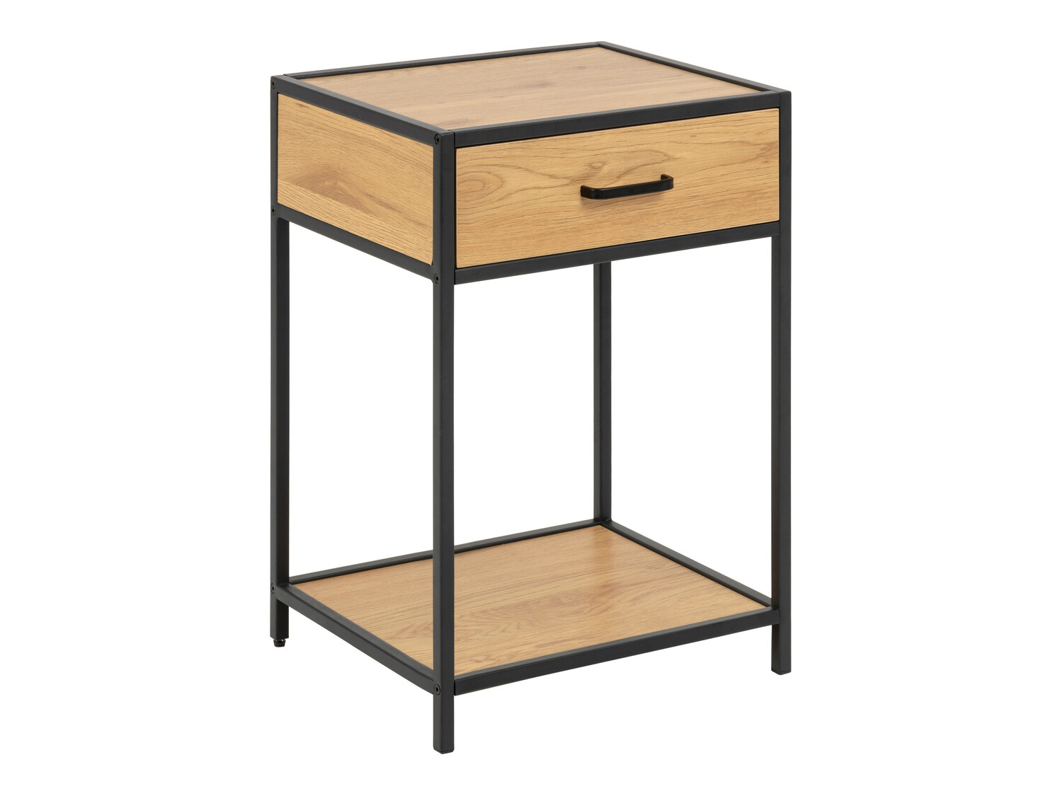 Éjjeliszekrény Norsica Sevferi 128 (Vad tölgy + Fekete)