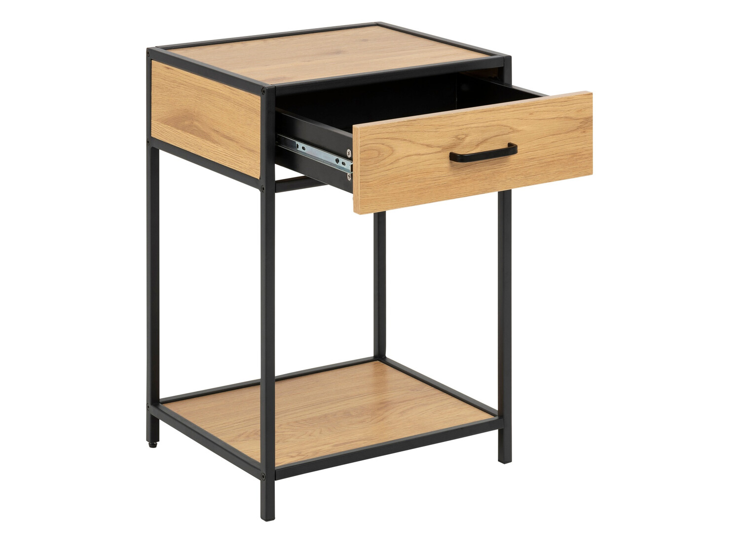 Éjjeliszekrény Norsica Sevferi 128 (Vad tölgy + Fekete)