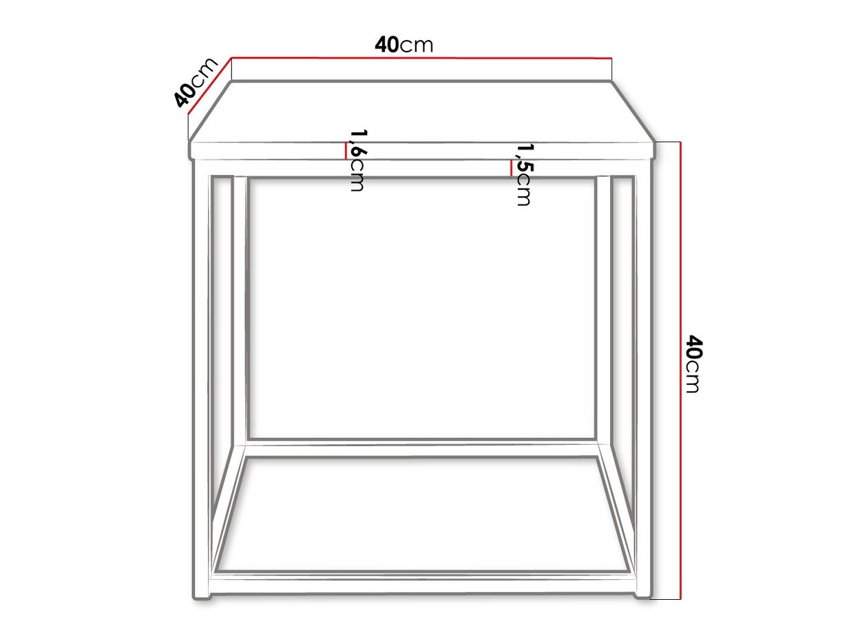 Dohányzóasztal Germantown 106 (Matt fekete + Fényes fehér)
