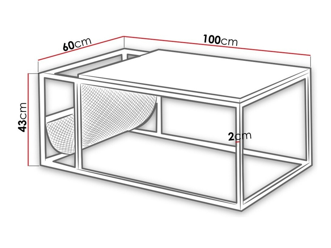 Dohányzóasztal Indiana A110 (Fekete + Artisan tölgy)